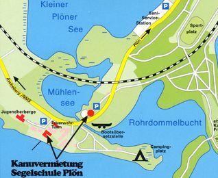 Anfahrtskarte zum Wassersportzentrum Segelschule Pl�n
